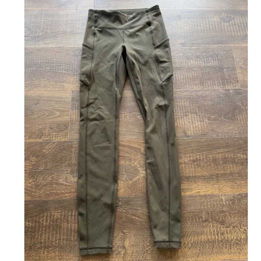Lululemon‎ Align High Rise Pocket Leggings Olive Green Size 4 NWOT